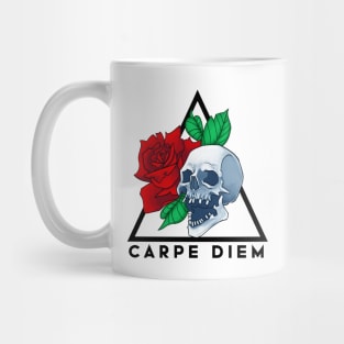 Carpe Diem Skull and Rose Mug